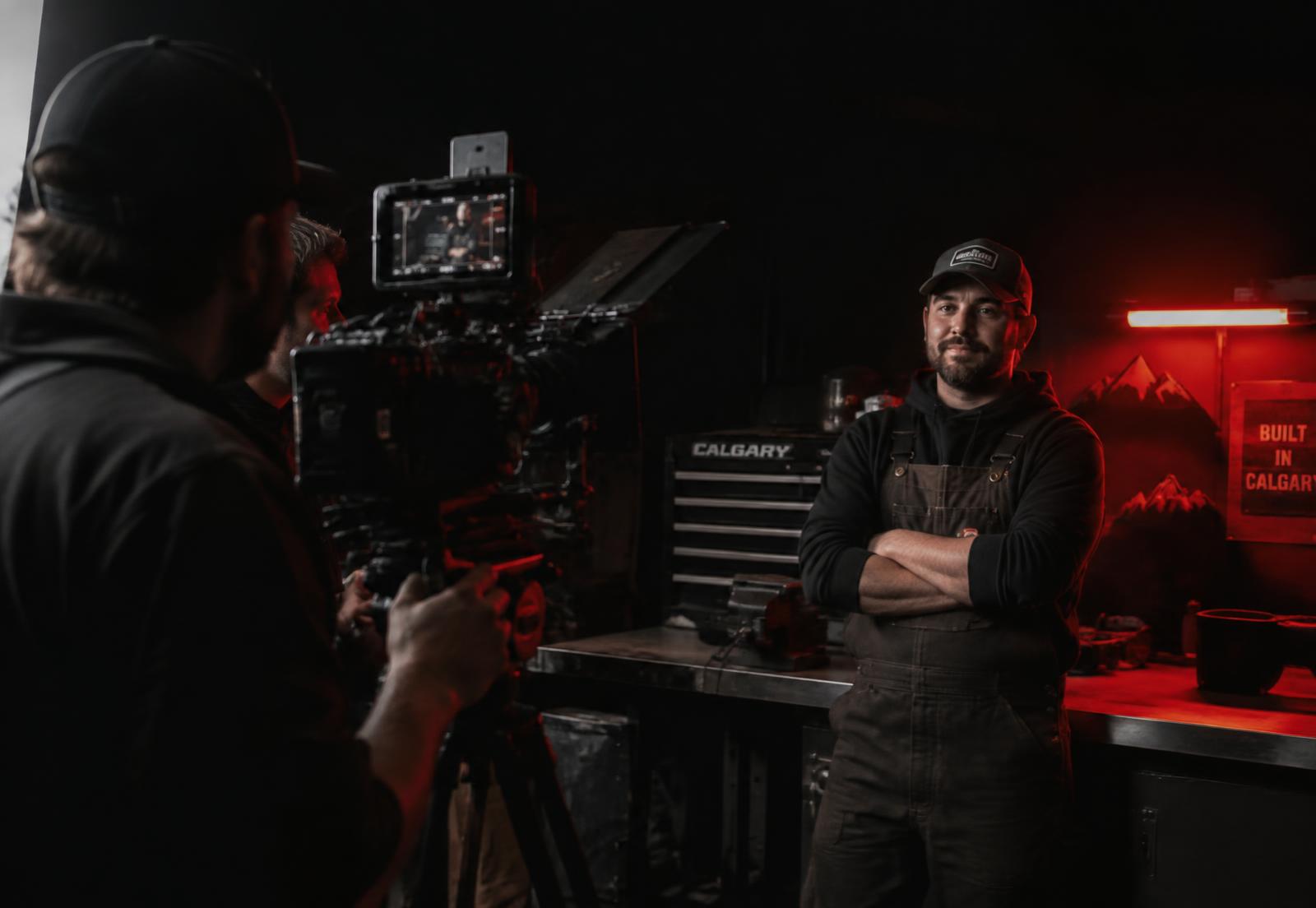 Professional camera and filming setup
